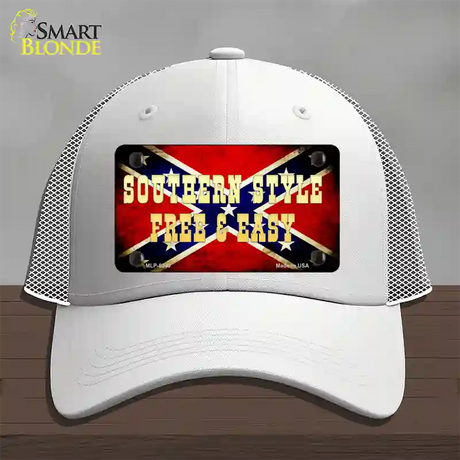 Southern Style Novelty License Plate Hat Mesh / White