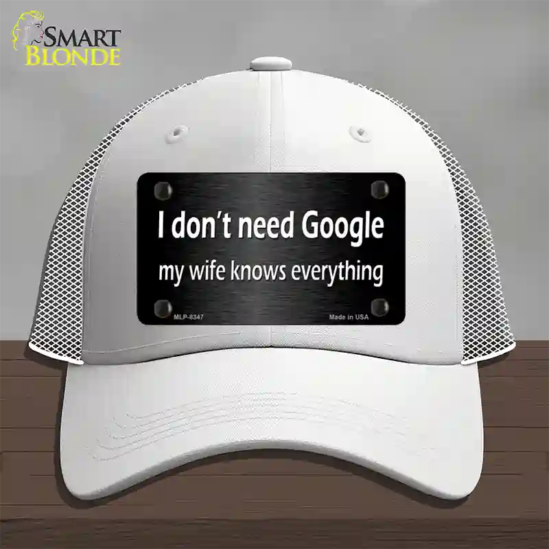 Dont Need Google Novelty License Plate Hat Mesh / White