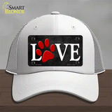 Love Paw Novelty License Plate Hat Mesh / White