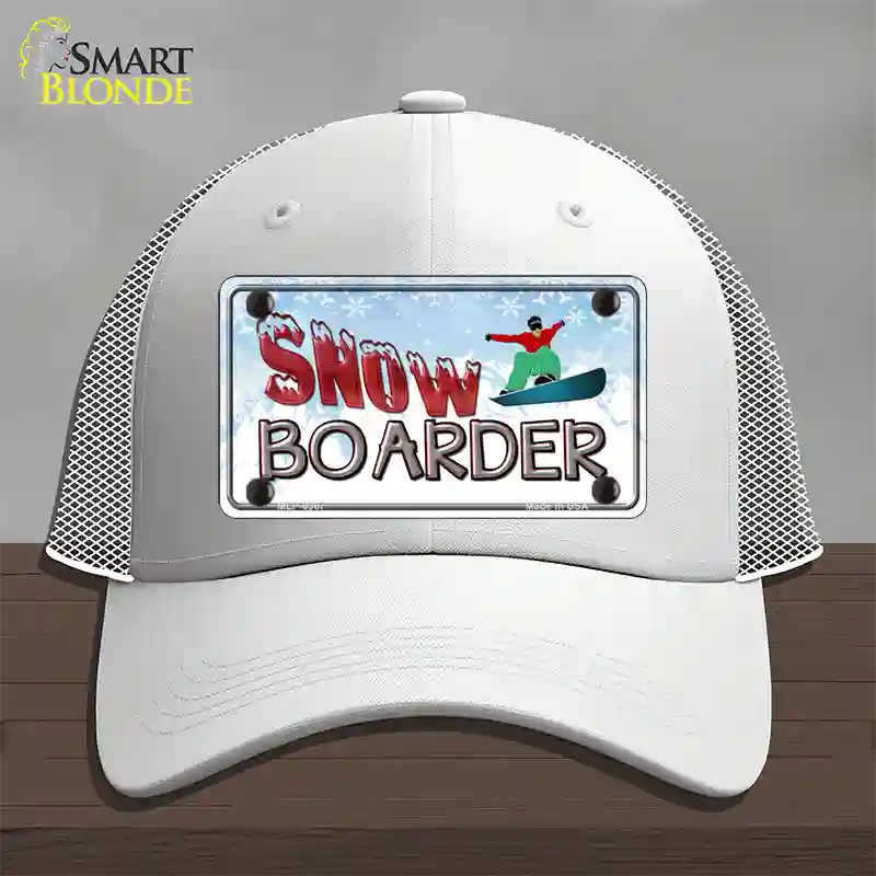 Snow Boarder Novelty License Plate Hat Mesh / White