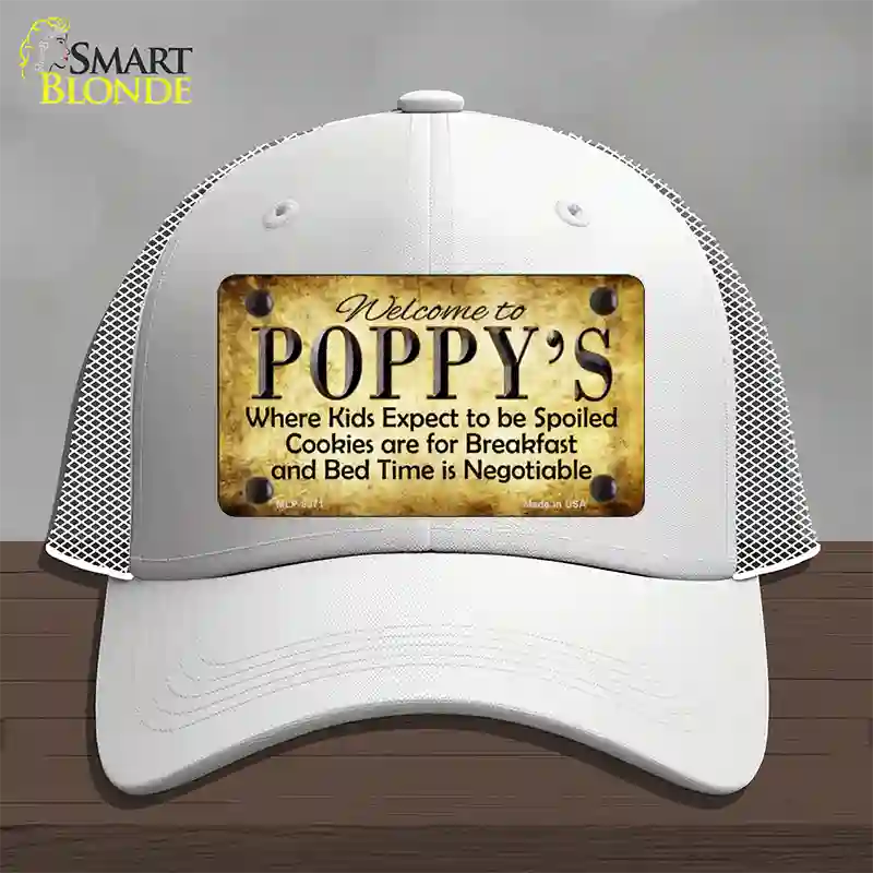 Poppys Novelty License Plate Hat Mesh / White