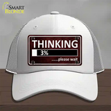 Thinking Please Wait Novelty License Plate Hat Mesh / White