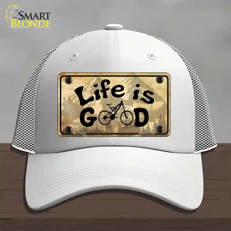 Life Is Good Novelty License Plate Hat Mesh / White