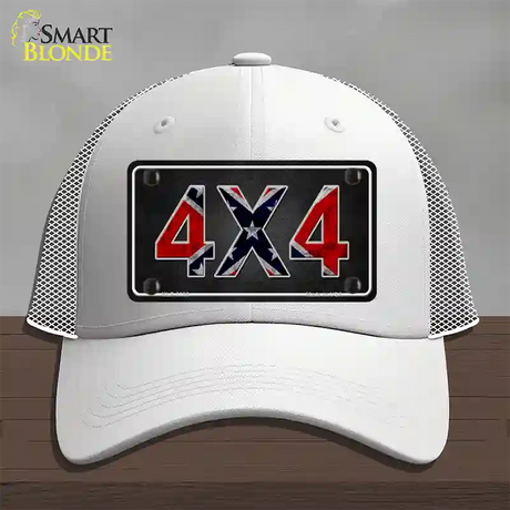 4x4 Confederate Novelty License Plate Hat Mesh / White