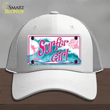 Surfer Girl Novelty License Plate Hat Mesh / White