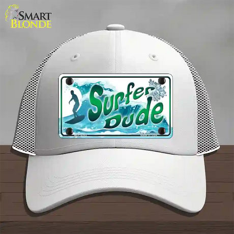 Surfer Dude Novelty License Plate Hat Mesh / White