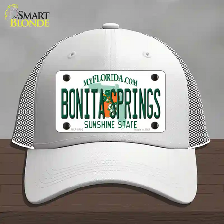 Bonita Springs Florida Novelty License Plate Hat Mesh / White