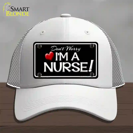 Im A Nurse Novelty License Plate Hat Mesh / White