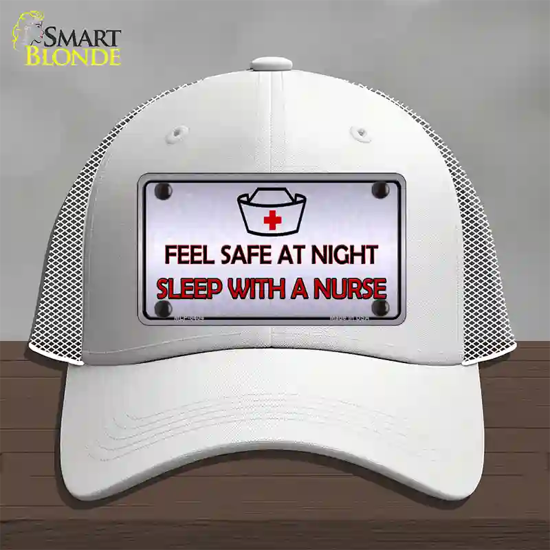 Feel Safe At Night Novelty License Plate Hat Mesh / White