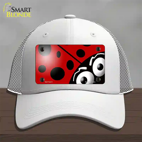 Lady Bug Novelty License Plate Hat Mesh / White