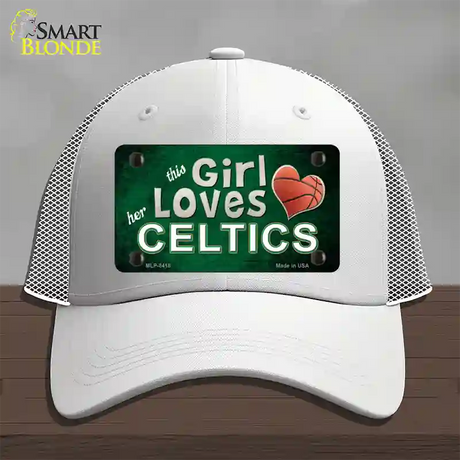 This Girl Loves Her Celtics Novelty License Plate Hat Mesh / White