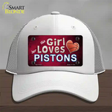 This Girl Loves Her Pistons Novelty License Plate Hat Mesh / White