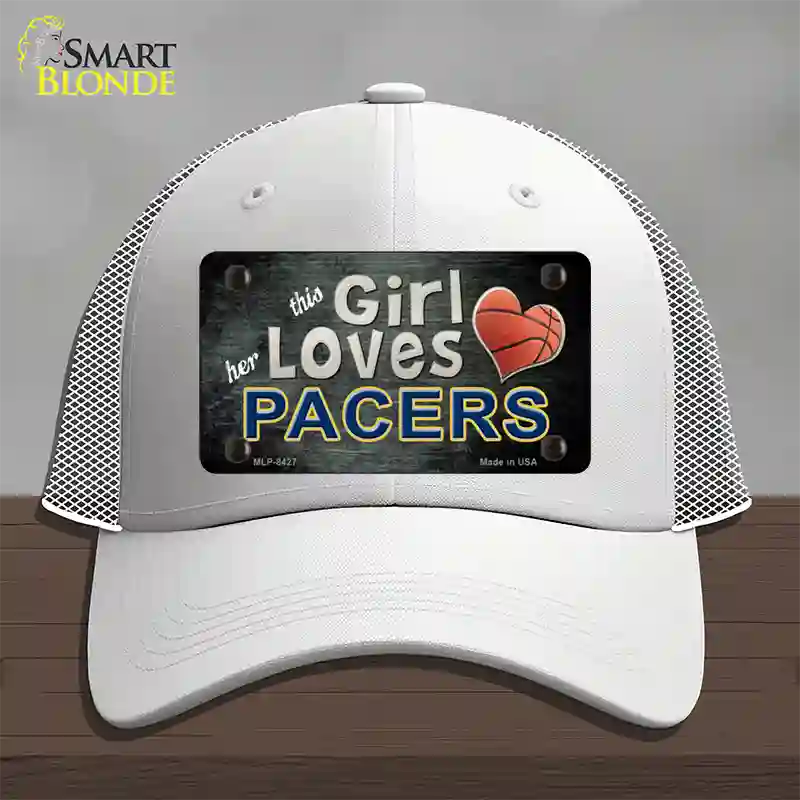 This Girl Loves Her Pacers Novelty License Plate Hat Mesh / White