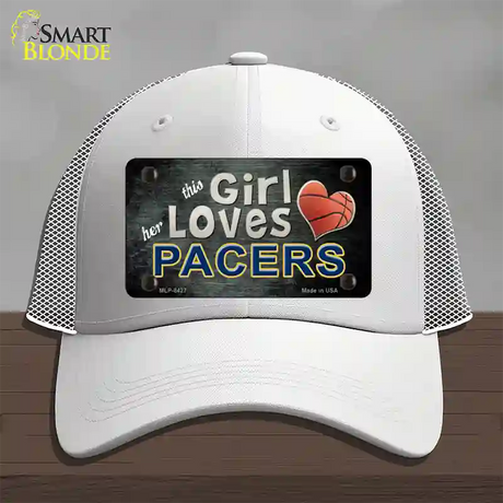 This Girl Loves Her Pacers Novelty License Plate Hat Mesh / White