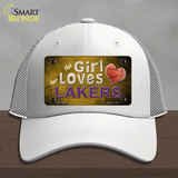 This Girl Loves Her Lakers Novelty License Plate Hat Mesh / White