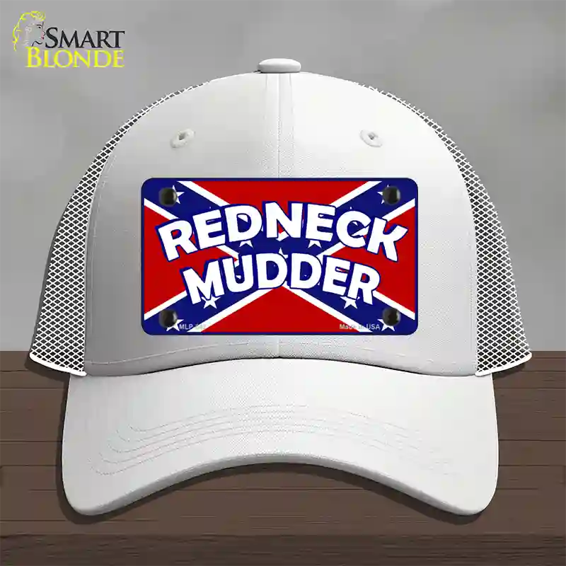 Redneck Mudder Novelty License Plate Hat Mesh / White