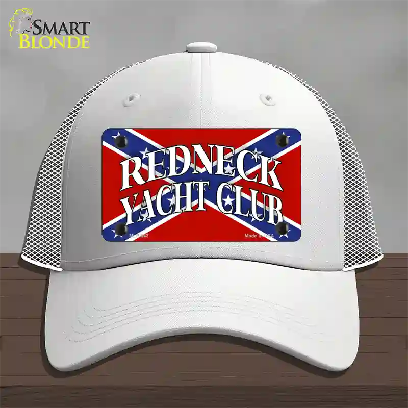 Redneck Yacht Club Novelty License Plate Hat Mesh / White