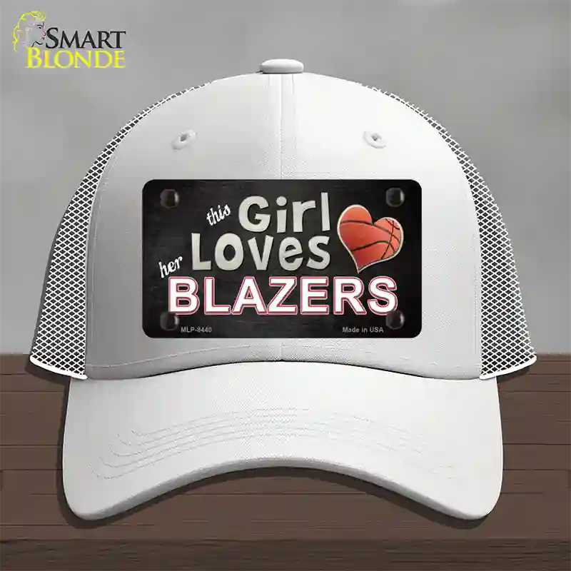 This Girl Loves Her Blazers Novelty License Plate Hat Mesh / White