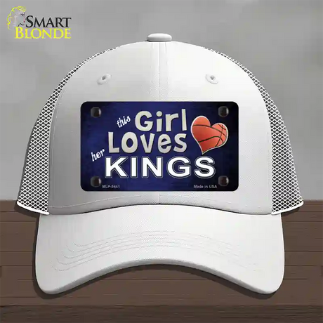 This Girl Loves Her Kings Novelty License Plate Hat Mesh / White