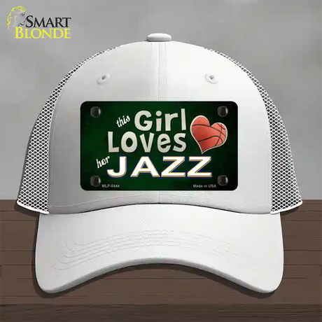 This Girl Loves Her Jazz Novelty License Plate Hat Mesh / White