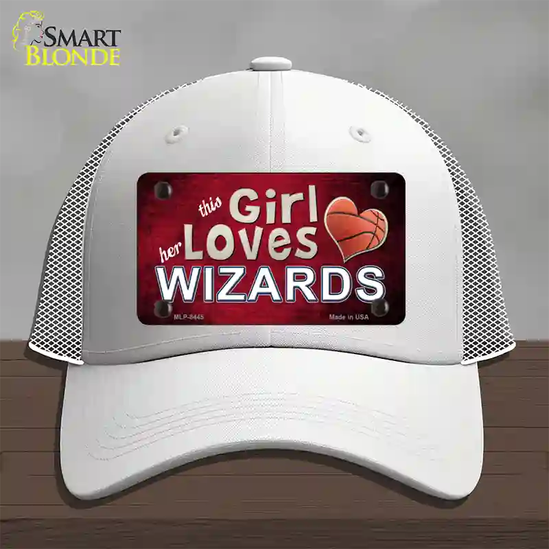 This Girl Loves Her Wizards Novelty License Plate Hat Mesh / White