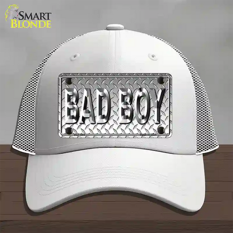 Bad Boy Diamond Novelty License Plate Hat Mesh / White