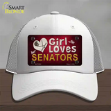 This Girl Loves Her Senators Novelty License Plate Hat Mesh / White