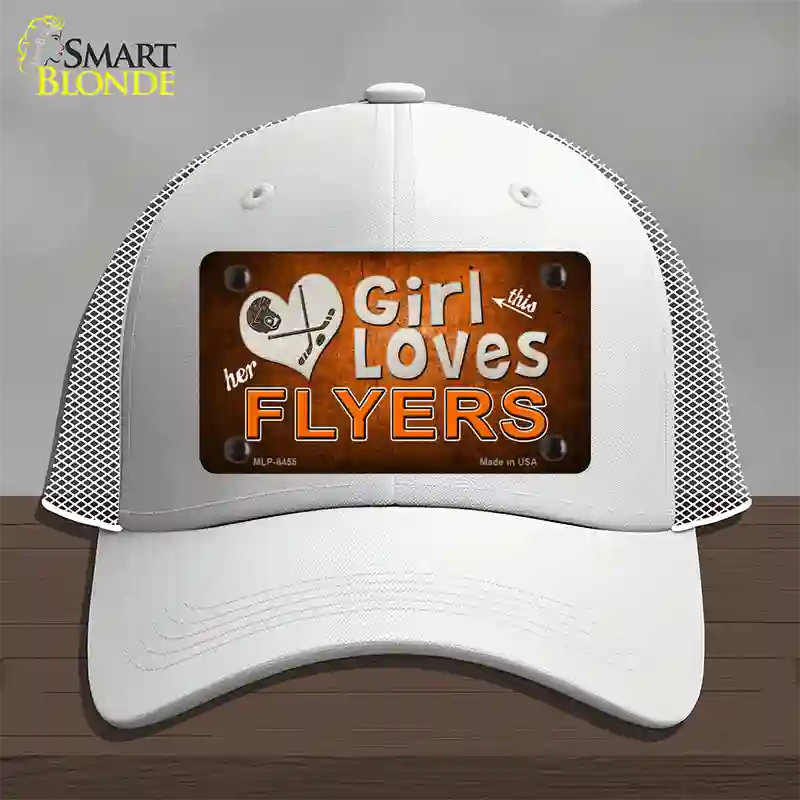 This Girl Loves Her Flyers Novelty License Plate Hat Mesh / White