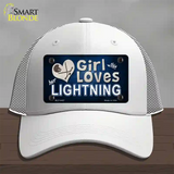 This Girl Loves Her Lightning Novelty License Plate Hat Mesh / White