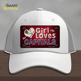 This Girl Loves Her Capitals Novelty License Plate Hat Mesh / White