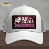 This Girl Loves Her Avalanche Novelty License Plate Hat Mesh / White