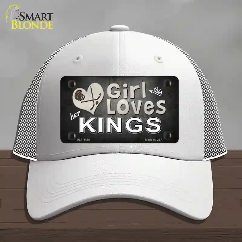 This Girl Loves Her Kings Hockey Novelty License Plate Hat Mesh / White