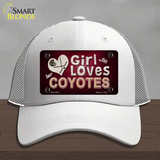 This Girl Loves Her Coyotes Novelty License Plate Hat Mesh / White