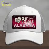 This Girl Loves Alabama Novelty License Plate Hat Mesh / White