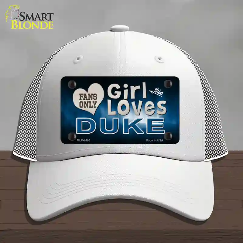 This Girl Loves Duke Novelty License Plate Hat Mesh / White