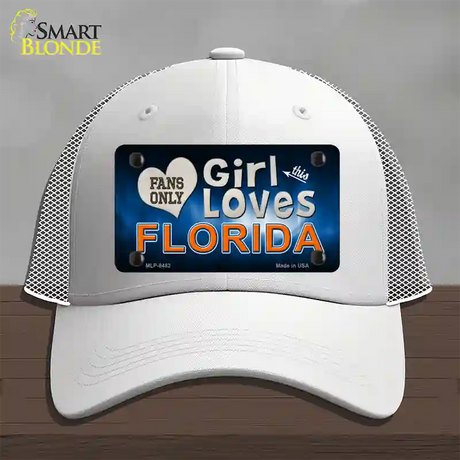 This Girl Loves Florida Novelty License Plate Hat Mesh / White