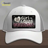 This Girl Loves Georgia Novelty License Plate Hat Mesh / White