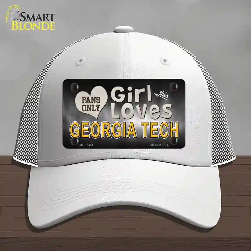 This Girl Loves Georgia Tech Novelty License Plate Hat Mesh / White