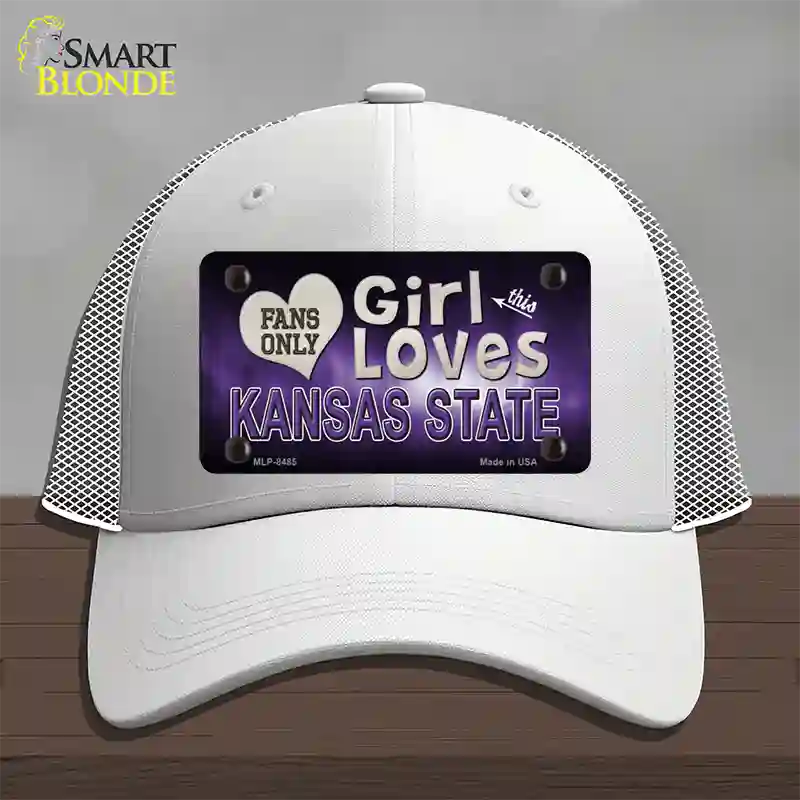 This Girl Loves Kansas State Novelty License Plate Hat Mesh / White