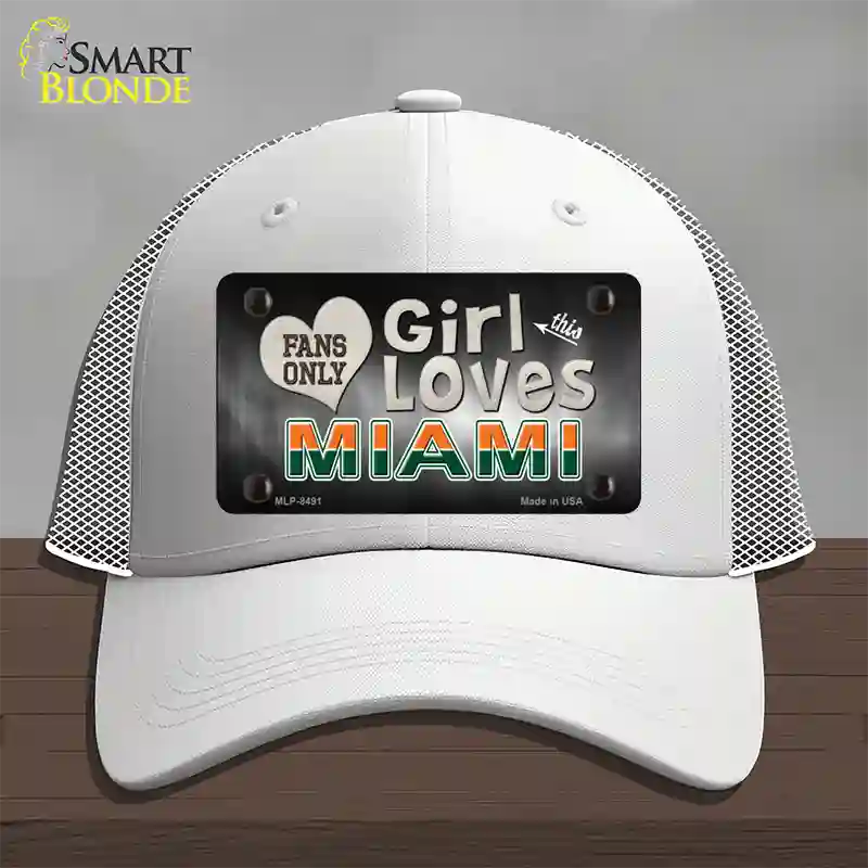 This Girl Loves Miami Novelty License Plate Hat Mesh / White