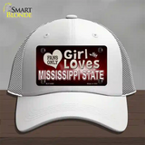 This Girl Loves Mississippi State Novelty License Plate Hat Mesh / White