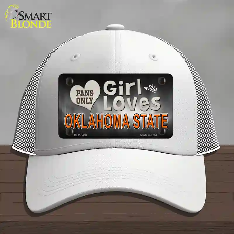 This Girl Loves Oklahoma State Novelty License Plate Hat Mesh / White