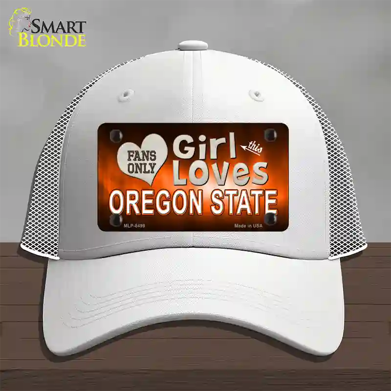 This Girl Loves Oregon State Novelty License Plate Hat Mesh / White