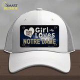 This Girl Loves Notre Dame Novelty License Plate Hat Mesh / White