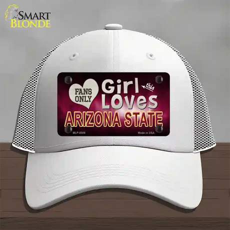 This Girl Loves Arizona State Novelty License Plate Hat Mesh / White