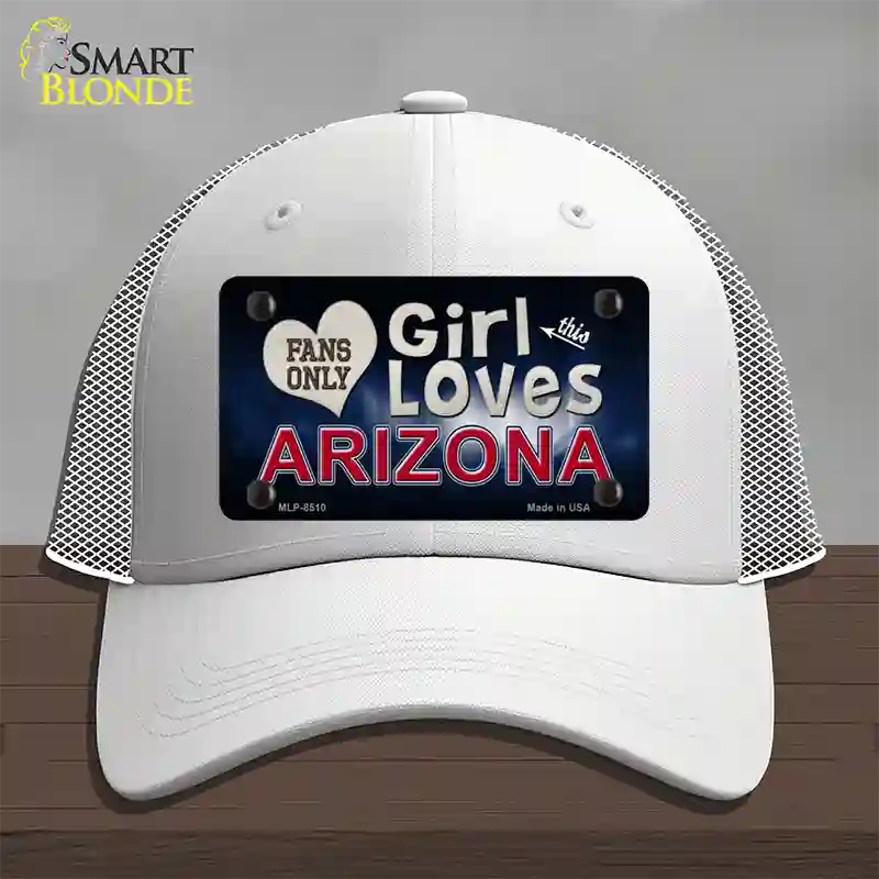 This Girl Loves Arizona Novelty License Plate Hat Mesh / White