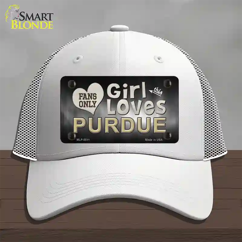 This Girl Loves Purdue Novelty License Plate Hat Mesh / White