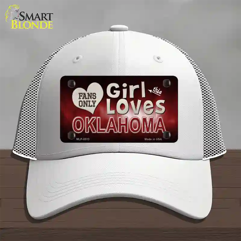 This Girl Loves Oklahoma Novelty License Plate Hat Mesh / White