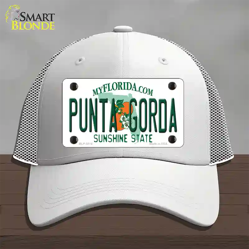 Punta Gorda Florida Novelty License Plate Hat Mesh / White