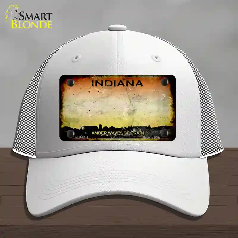 Indiana Rusty State Novelty License Plate Hat Mesh / White